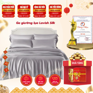 XẢ LỖ - Ga Giường Drap Lẻ Phi Lụa Lavish Silk cao cấp mát lạnh hàng loại 1- Xám Ghi