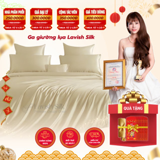 Ga Giường Drap Lẻ Phi Lụa Lavish Silk cao cấp mát lạnh hàng loại 1 - Vàng Kem