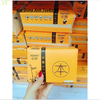   Gói 300  giấy ăn gấu trúc SIPIAO mềm mịn không tẩy trắng khăn giấy khô gấu trúc dạng rút mini bỏ túi đa năng tiện dụng 