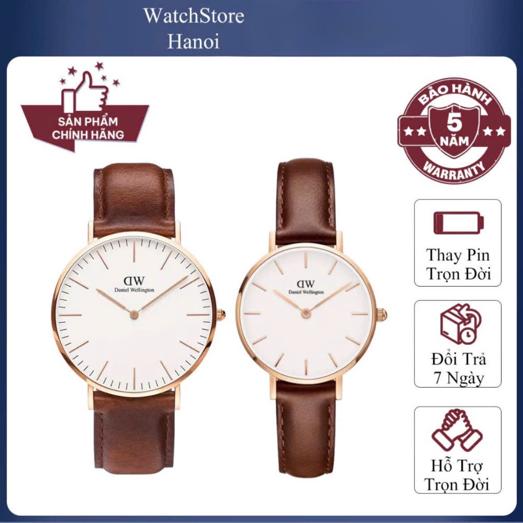 Đồng Hồ Nam Nữ Daniel Classic Bristol Rose Gold White Size 32mm & 40mm Chính Hãng