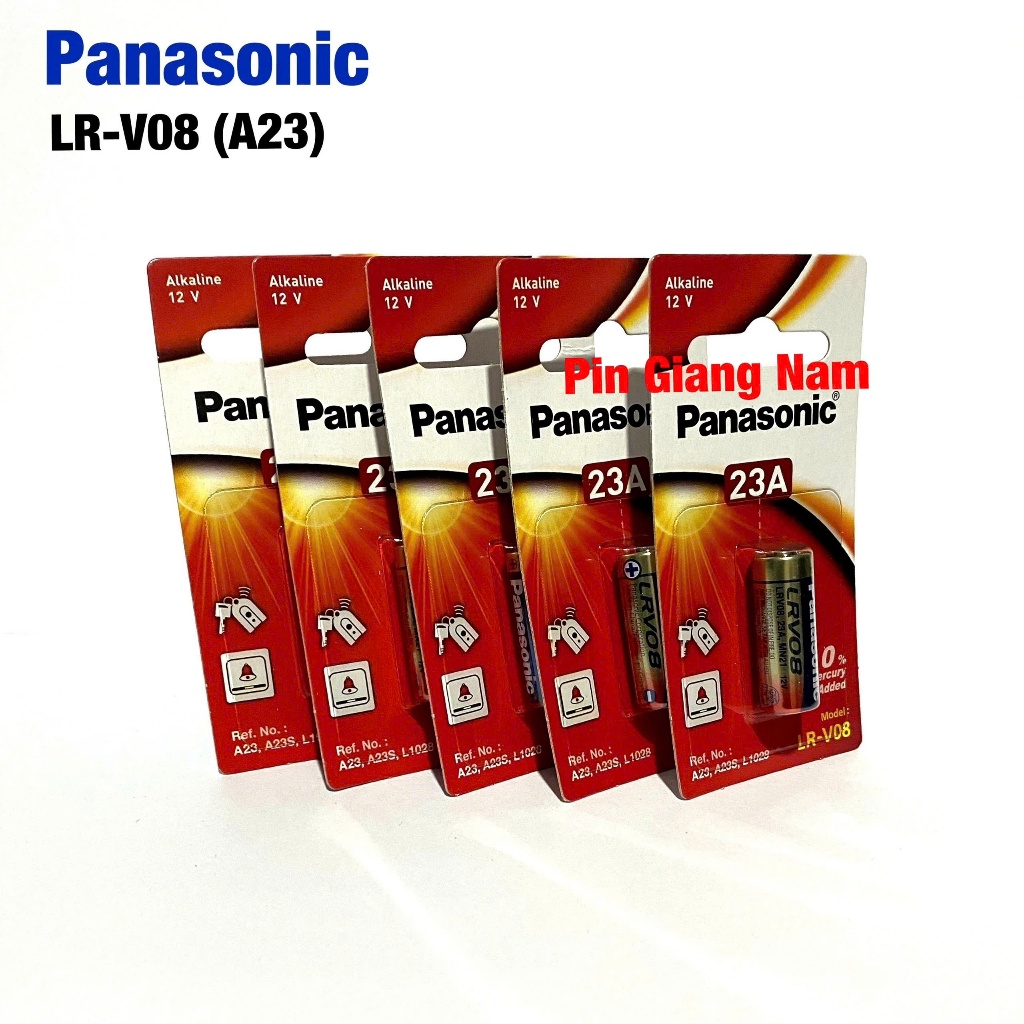 Combo 5 Viên Pin A23 Panasonic 12V Loại Tốt Hàng Chính Hãng Dùng Cho Điều Khiển Cửa Cuốn, Chuông Cửa