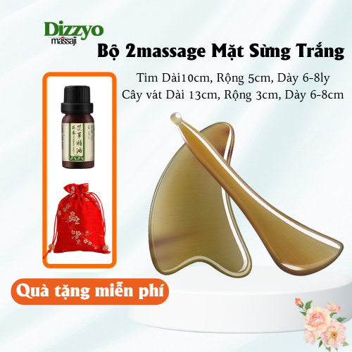 Bộ massage mặt DIZZYO guasha cạo gió cao cấp bằng sừng xóa nhăn giảm quầng thâm
