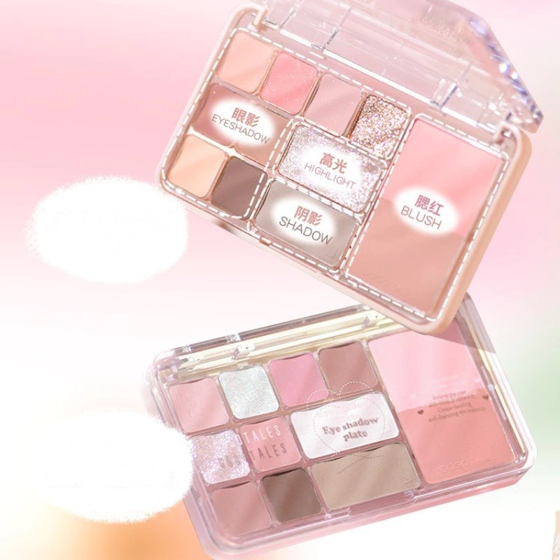 GO GO TALES Bảng phấn mắt má kèm tạo khối 12 ô màu 4in1 Gogotales Heart Racing nhũ sáng mịn GT724 | BigBuy360 - bigbuy360.vn