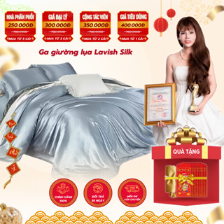 MẪU 2023 - Ga Giường Drap Lẻ Phi Lụa Lavish Silk cao cấp mát lạnh hàng loại 1 - Xám ánh xanh