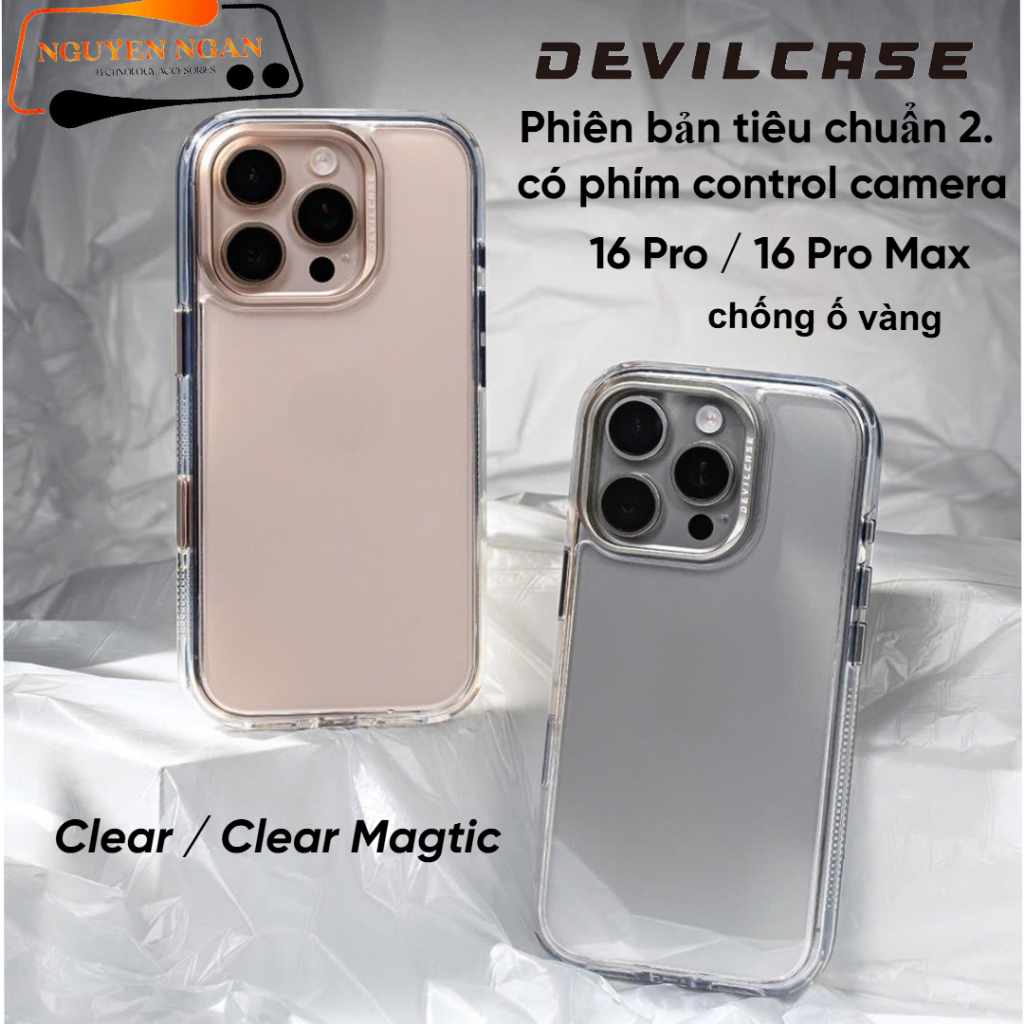 [Chính Hãng Nút Control] Ốp lưng Devilcase Clear iPhone 16 Pro /16 Pro Max Phiên Bản Tiêu Chuẩn 2 kh