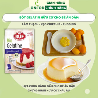 Bột gelatin hữu cơ ăn dặm cho bé Ruf ONFOD nhập khẩu Đức làm bánh thạch pudding chipchip kẹo dẻo 9g
