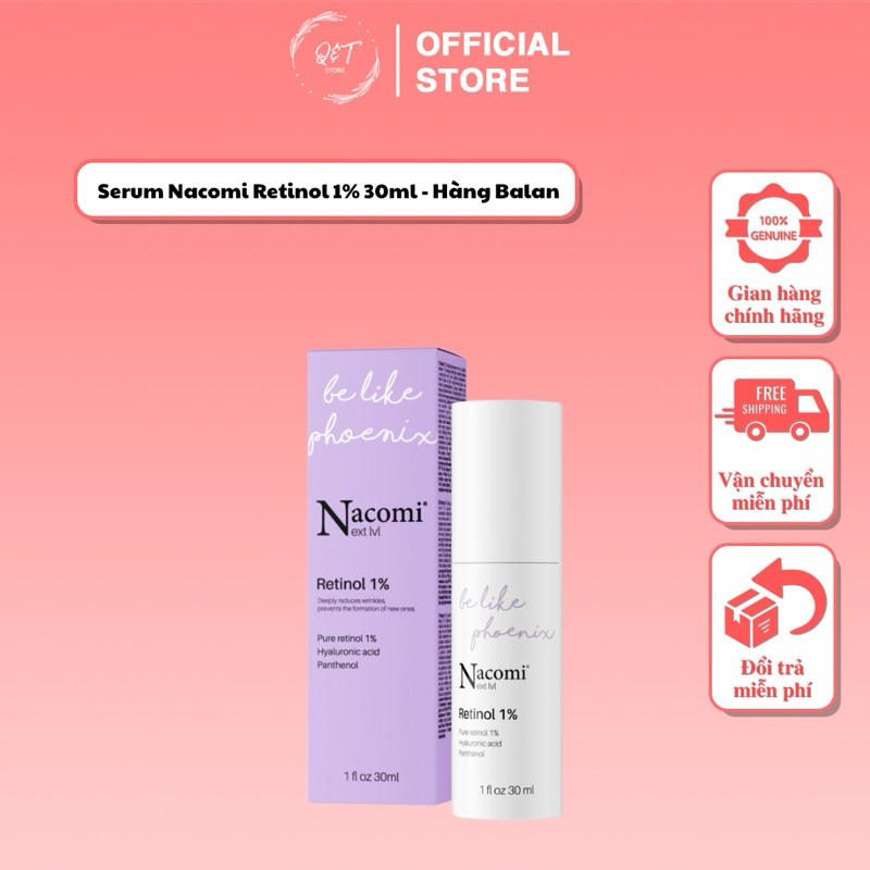 Serum tinh chất Nacomi Retinol 1% giảm nếp nhắn, làm sáng da