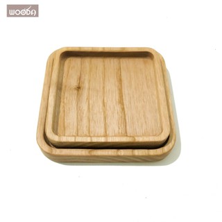 Khay gỗ hình vuông đựng thực phẩm, decor