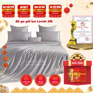 Bộ Ga Gối Phi Lụa Lavish Silk Xám Ghi Cao Cấp Mát Lạnh Hàng Loại 1 - CG004