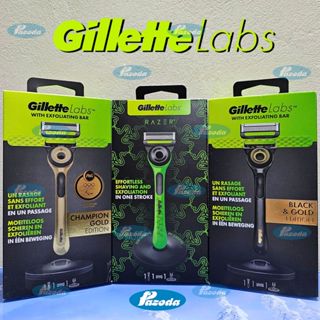 Dao cạo râu 5 lưỡi Gillette Labs và hộp lưỡi thay thế (Đầu cạo 5+1 cao cấp - tay cầm xoay chiều)