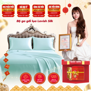 Bộ Ga Gối Phi Lụa Lavish Silk Xanh Ngọc Cao Cấp Mát Lạnh Hàng Loại 1- CG006