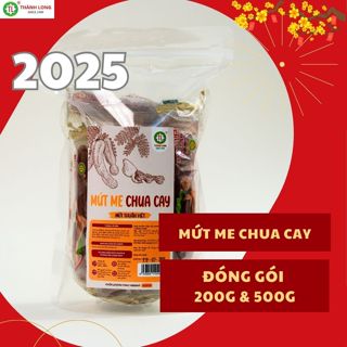 Mứt Me chua Cay Thành Long Kẹo Me Ngâm Chua Ngọt Đồ Ăn Vặt Thơm Ngon Gói/Bịch 200G/500G