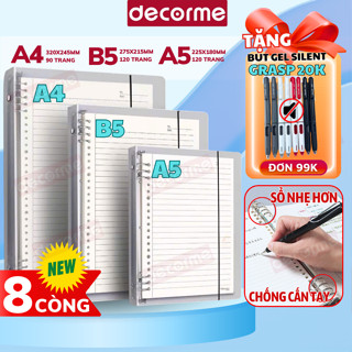 Bìa Sổ còng A4 B5 A5 8 còng Decorme binder bìa sổ còng sắt làm sổ planner bullet journal