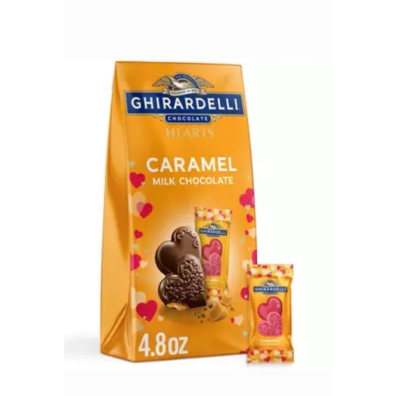 Socola trái tim nhân caramel cao cấp Ghirardelli Heart Milk Caramel Chocolate túi 137.2gram của Mỹ