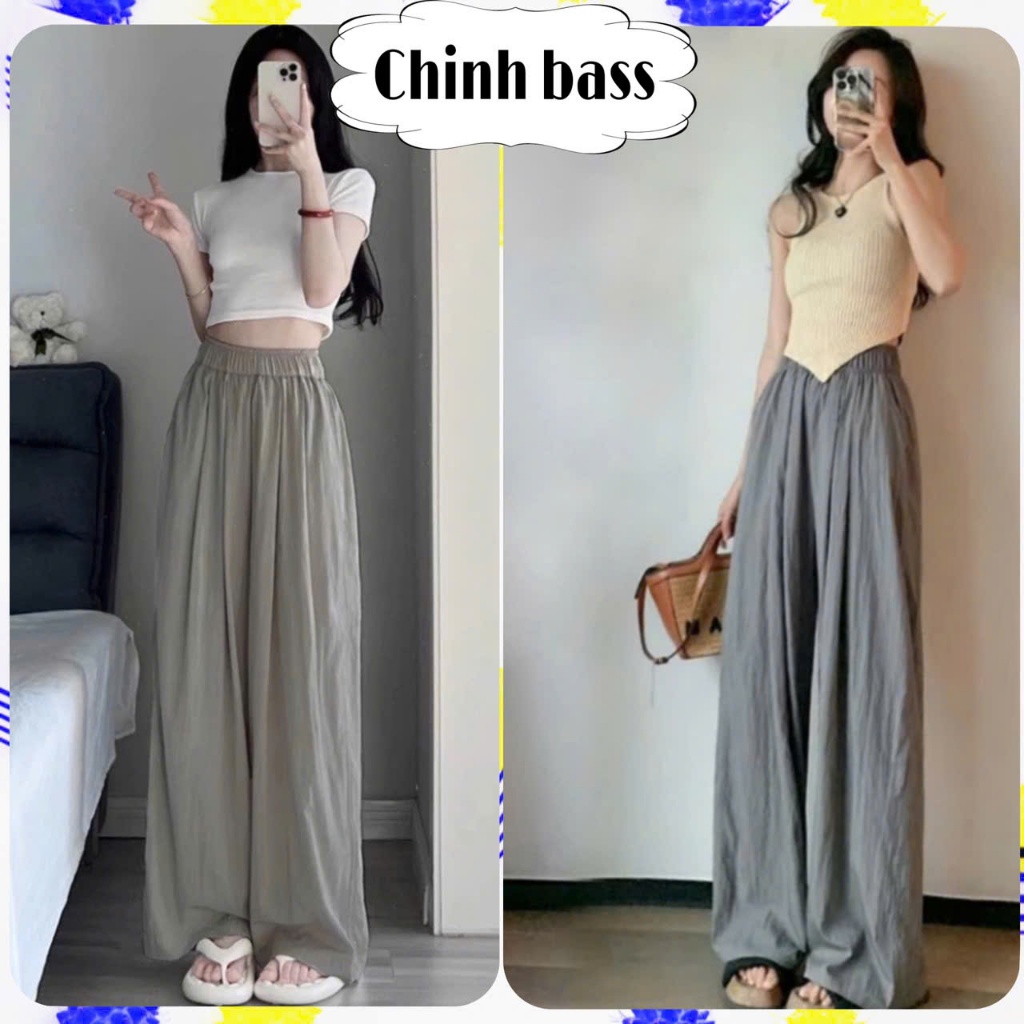[MẪU MỚI] Quần ống rộng nữ vải mềm cao cấp lưng cao