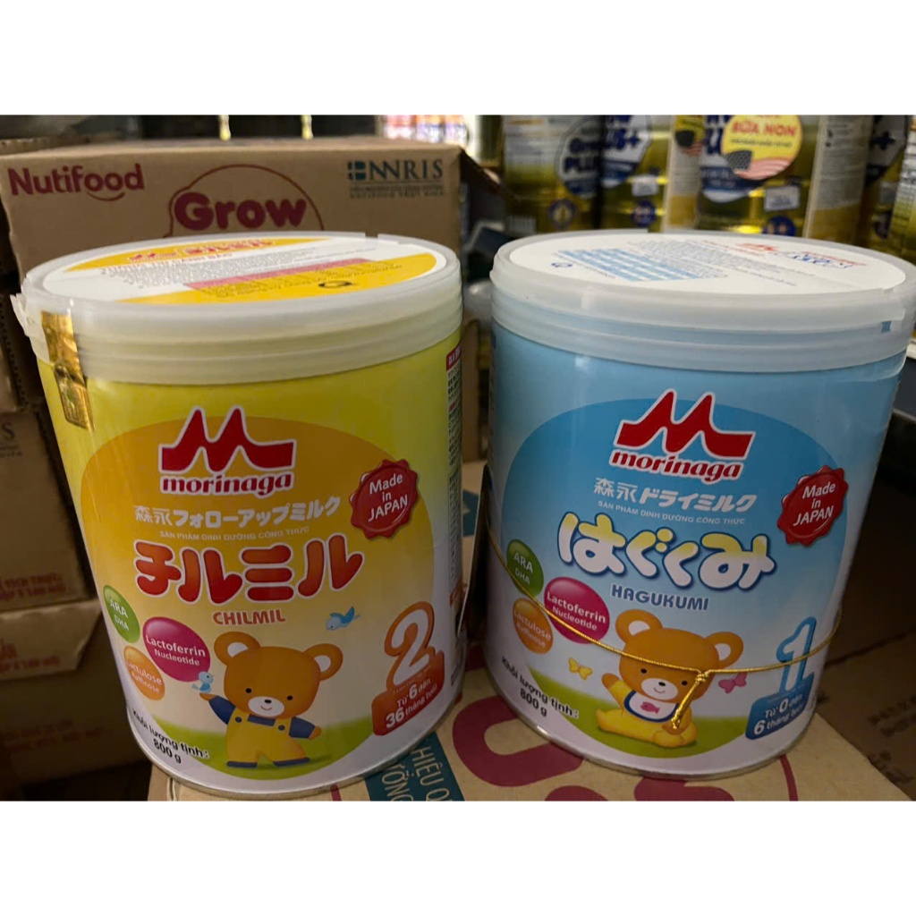 Date 6/2026 - {mẫu mới}Sữa bột morinaga số 1,2 (800g)