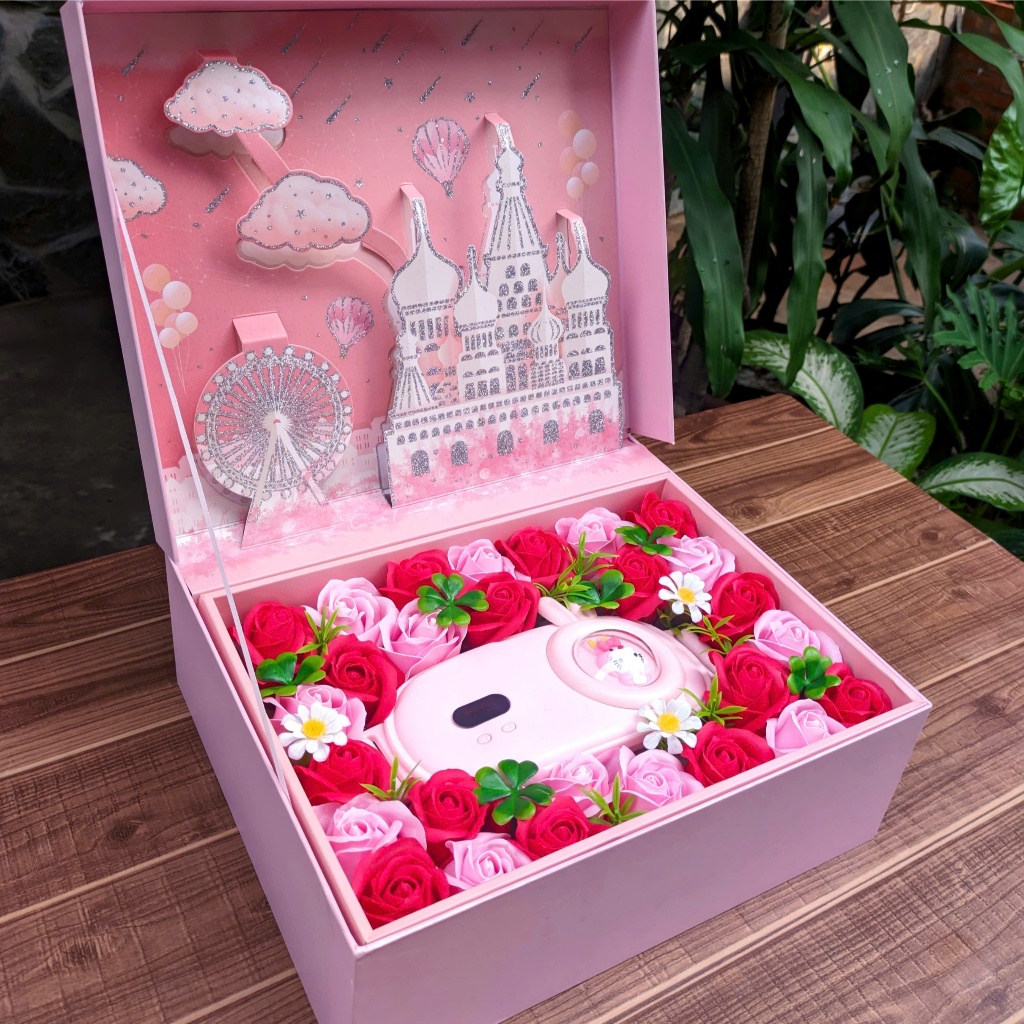 Hộp Quà Hộp Hoa QUA15 Quà Tặng Ý Nghĩa 8/3, Sinh Nhật, Valentine, Dịp Lễ