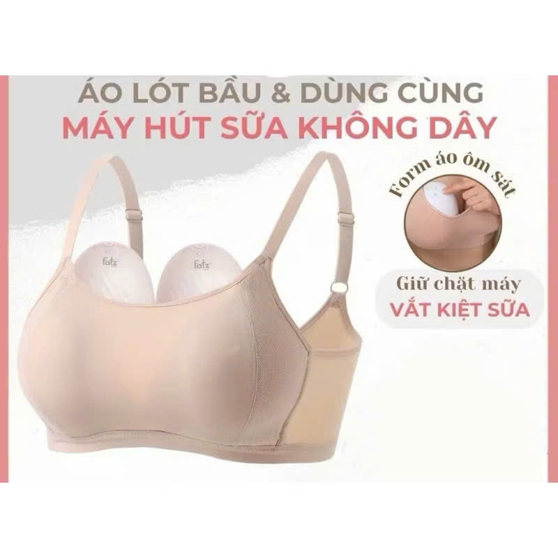 (Tặng nới)Áo lót bầu và hút sữa cho máy khôg dây Áo ngực bầu dùng cho máy hút sữa rảnh tay CubonMama 3281
