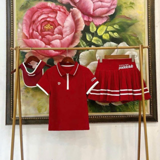 Bộ tập pickleball nữ mix áo cổ khoá với chân váy hàng quảng châu tập pickleball, tennis, gofl, BP48