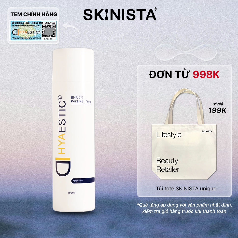 (Date T8/2025) Toner Hyaestic BHA 2% Pore Refining Dành Cho Da Dầu Mụn 150ml