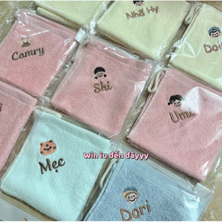 Khăn mặt THÊU TÊN bé cotton oganic mềm mịn