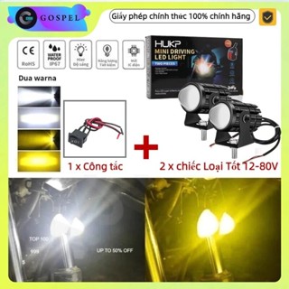 Đèn Trợ Sáng xe máy xe điện đèn bi cầu mini bi Cầu đèn pha bi cầu xe máy 2 Màu Cos vàng Pha trắng