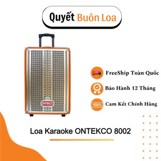 Loa Kéo bluetooth  ontekco 8002 di động Kèm 2 Mic Hát karaoke Không dây Cao cấp