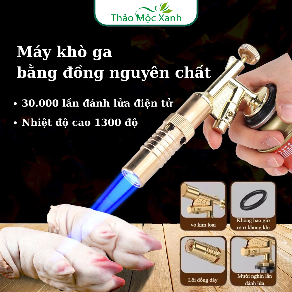 Khò ga mini, Đầu đèn pin Gas Mini, Đèn pin Gas cao cấp Lõi đồng ống dài bền, được sử dụng cho ngọn lửa xanh