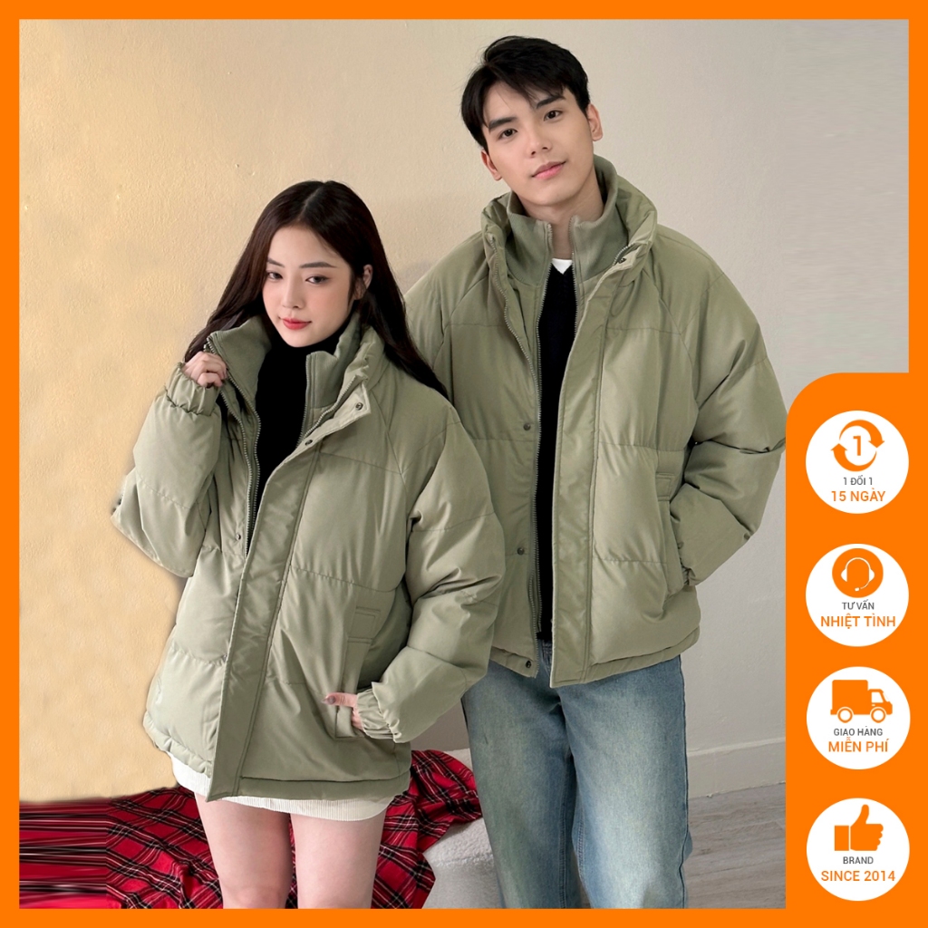 Áo phao nam form rộng Độc menswear phao trần bông dày dặn, giữ nhiệt cản gió bo chun cổ tay - KP10