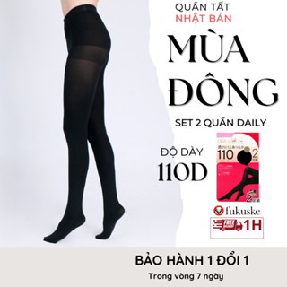   Set 2 đôi  Quần tất nữ Nhật Bản Fukuske Daily độ dày 110D giữ nhiệt giữ ẩm độ 12pHa bó form gọn chân dùng cho mùa Đông 