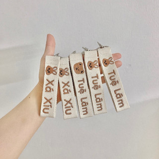 Name tag gấu thỏ thêu tên cho bé 🐻