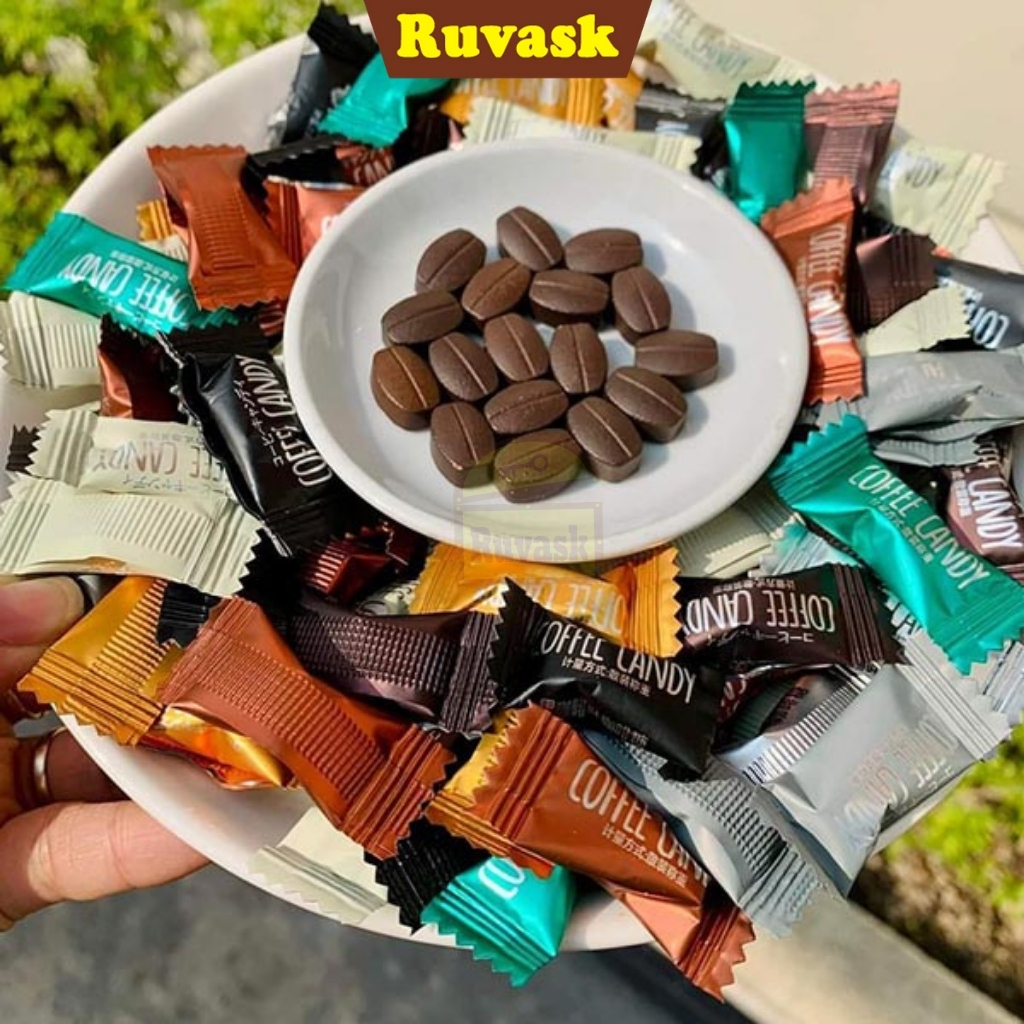 Kẹo Cafe Không Đường Mix 8 Vị Candy Pamiriter Nguyên Chất - Kẹo Cà Phê Viên Nén Không Đường Đài Loan