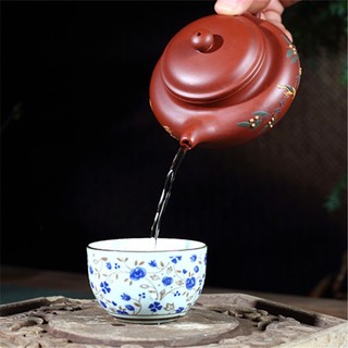 Ấm Tử Sa Nghi Hưng Biển Phúc Chim Cây 230 ml (Phỏng Cổ, Đại Hồng Bào)