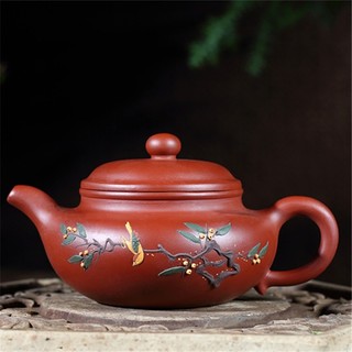 Ấm Tử Sa Nghi Hưng Biển Phúc Chim Cây 230 ml (Phỏng Cổ, Đại Hồng Bào)