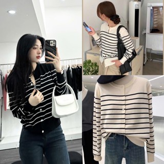 Áo khoác cardigan kẻ ngang chất len mềm mỏng SUMIISHOP mã QC99