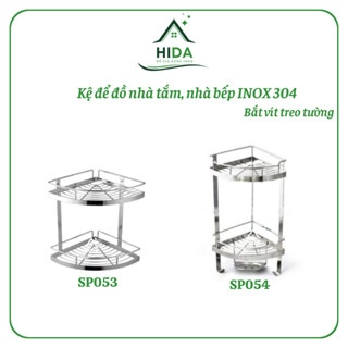  Kệ góc 2 tầng Inox 304 đặc PHÁT ĐẠT không rỉ sét để xà bông nhà tắm để gia vị  SP053.054  