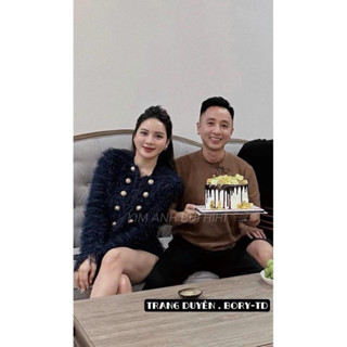 Áo Khoác Len Xù Khuy Vàng Kim Anh Bùi [Sẵn]