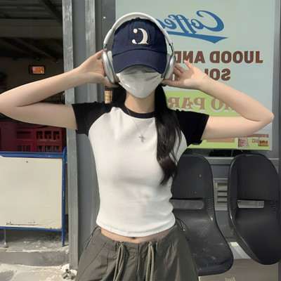 Áo croptop nữ ôm phối chất liệu thun cotton bozip Loza PH403324