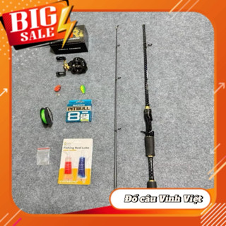 Combo Cần câu Lure Ceres Máy Ngang  FR200 tặng Dầu tra máy & nhái hơi Cá sắt & dây Pe x8