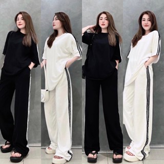 ( Hàng Mới ) Set Bộ 3 Sọc Quần dài Tay Lỡ Thể Thao Chất Thun Lạnh Form Rộng Unisex Nam Nữ Mặc Đều Được - DTB