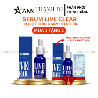 Serum Khử Hôi Nách, Hôi Chân, Hỗ Trợ Ngăn Tiết Mồ Hôi Dành Cho Cả Nam Và Nữ 20ml Live Clear - Mua 1 Tặng 2 [Chính Hãng]