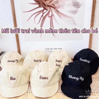 Mũ lưỡi trai vành mềm thêu tên cho bé 🤎