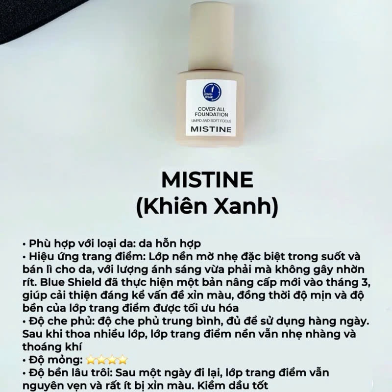 [QUÀ TẶNG - CỌ TÁN NỀN] Kem Nền Dưỡng Ẩm MISTINE Dạng Lỏng Che Khuyết Điểm Kiềm Dầu Hiệu Quả Lâu Trôi SHUSHU COSMETICS