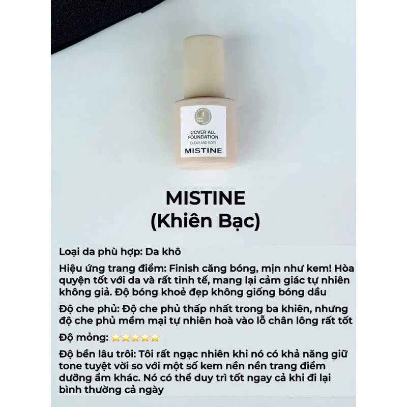 [QUÀ TẶNG - CỌ TÁN NỀN] Kem Nền Dưỡng Ẩm MISTINE Dạng Lỏng Che Khuyết Điểm Kiềm Dầu Hiệu Quả Lâu Trôi SHUSHU COSMETICS