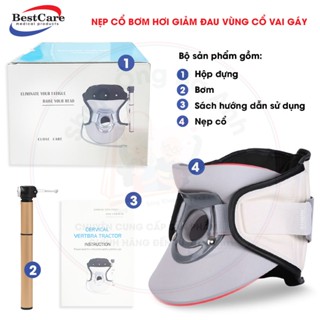 Nẹp Cổ Bơm Hơi , Đai Hơi Kéo Dãn Cột Sống Cổ, Đai Hơi Định Hình Cổ BestCare Giảm Đau Vùng Cổ Vai Gáy
