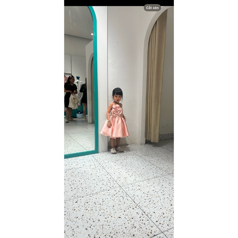 Thanh lý- Đầm dự tiệc bé gái màu hồng ILABY ( 4Y)