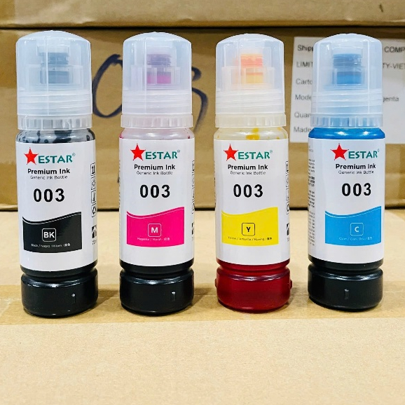 Bộ mực 4 màu hãng Estar 003 & 057 dùng cho máy in epson L1110/L1210/1250/L3210/L3250/L3110/L3150/L4150