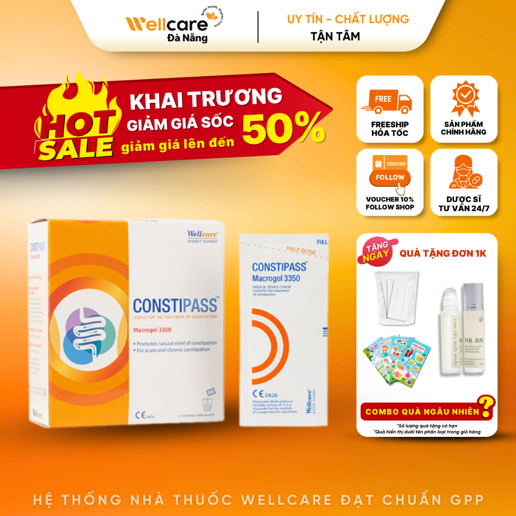 [✅CHÍNH HÃNG] Bột Nhuận Tràng CONSTIPASS Macrogol 3350 - Giảm Táo Bón Dùng Cho Trẻ Em Và Người Lớn H