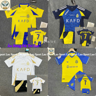 Bộ Quần Áo Đá Bóng  Đá Banh Trẻ em CLB Al Nassr In Ronaldo   In Sẵn   - Hàng Mè Kim Cao Cấp 