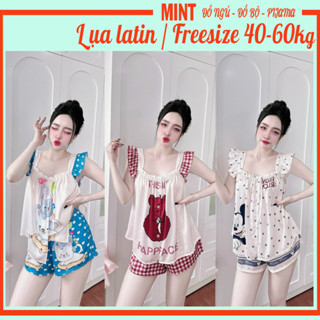 Đồ bộ nữ, đồ ngủ cánh tiên lụa latin loại 1 cao cấp CC01 Freesize 40-60kg